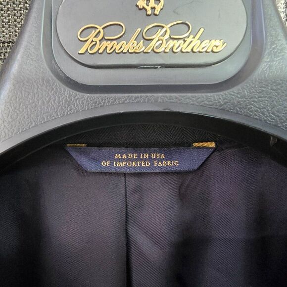Brooks Brothers 1818 Madison SaxXon Navy Pinstripe Wool Suit Coat 45L - Picture 7 of 15